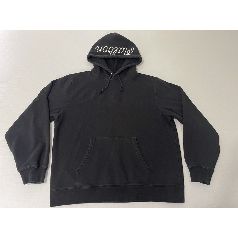 Malbon Quincy Golf Hoodie Embroidered Script Men's L Black